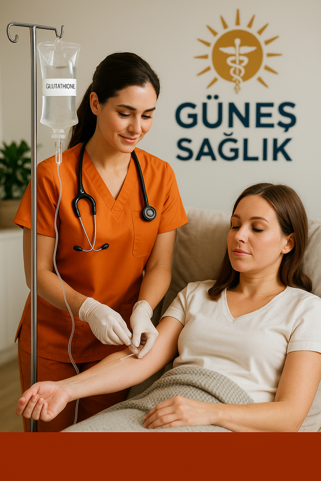 Doktor kontrolünde glutatyon uygulaması