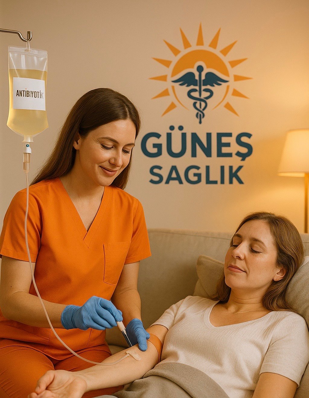 Doktor kontrolünde antibiyotik uygulaması